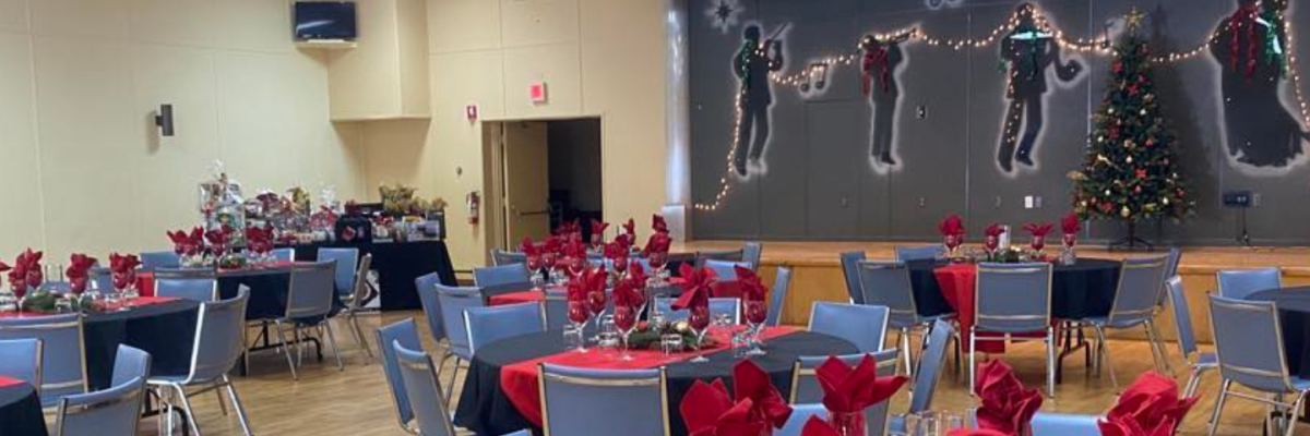 Tables well decorated in the Alfred Community Hall