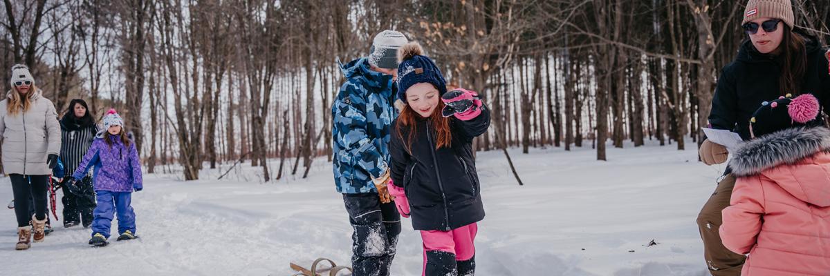 Kids crosscountry skiing during the Township's Family Day Event