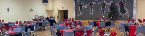 Tables well decorated in the Alfred Community Hall