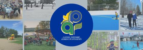 Collage of images of people in different areas of a park