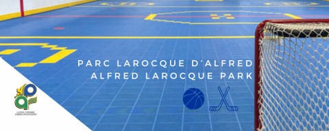 a multisport surface with hockey net and lines