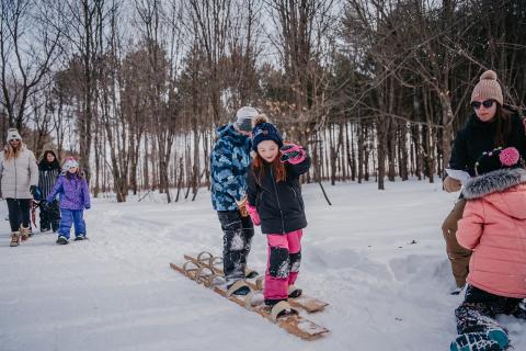 Kids crosscountry skiing during the Township's Family Day Event